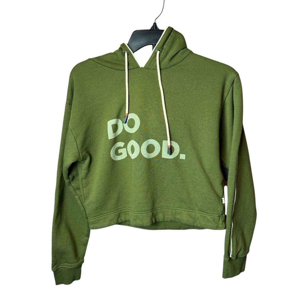 cotopaxi Olive Green "DO GOOD." Cropped Hoodie